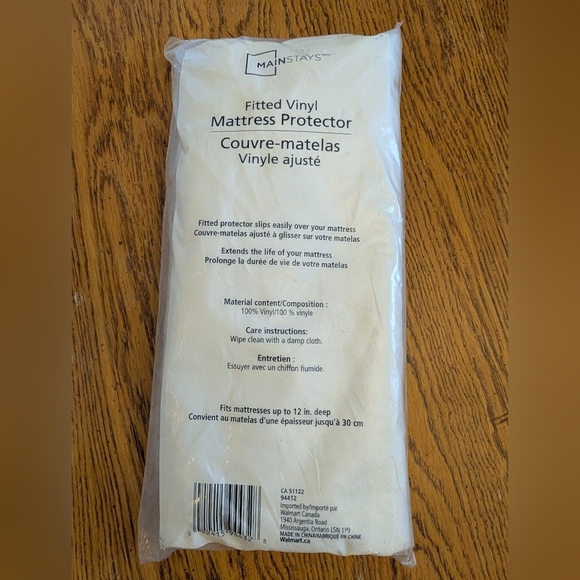 NWT MAINSTAYS Queen Fitted Vinyl Mattress Protector - Picture 5 of 7